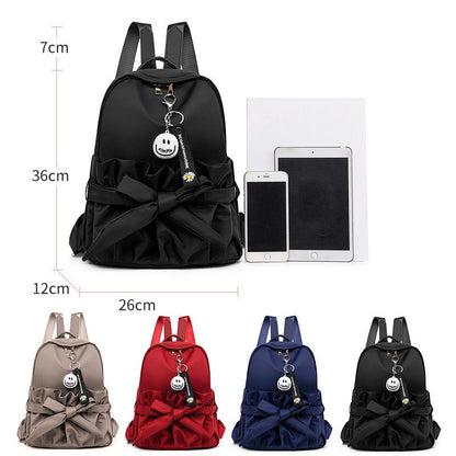 Young Girls Backpack Women School Backpack Bow Design School Bags for Ladies Fashion Pleated Women School Bags Student Book Bags