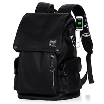 Fashion Casual Man Laptop Backpack Men Fit 14 Inch Laptop USB Recharging Large Space Travel Male Bag Anti Theft Backpack