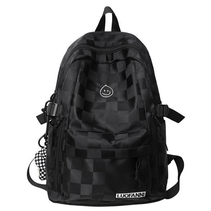 Trendy Ladies Lattice Leisure Book Bag Female Laptop College Backpack Girl Travel School Bags Fashion Women Plaid Backpack Nylon