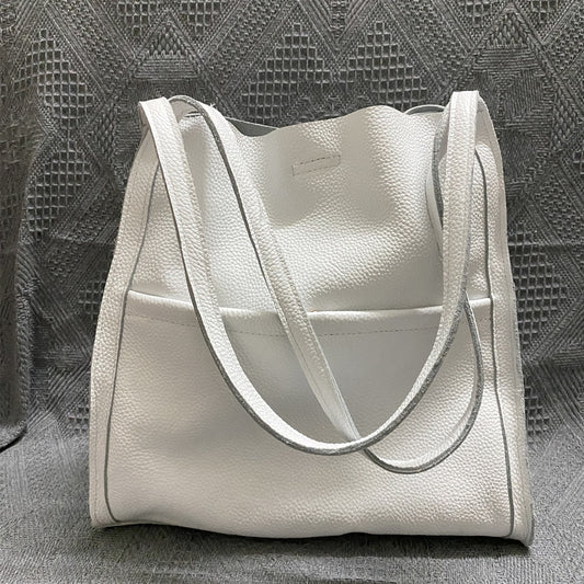 Women Bag Female Luxury Shoulder Bags Lady Soft 100% Cowhide Genuine Leather Niche Design Tote Bucket Handbag