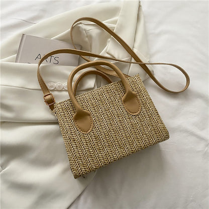 Fashion Women Summer Straw Crossbody Shoulder Bag Fashion Beach Rattan Handbag for Women Travel Shopping Purse