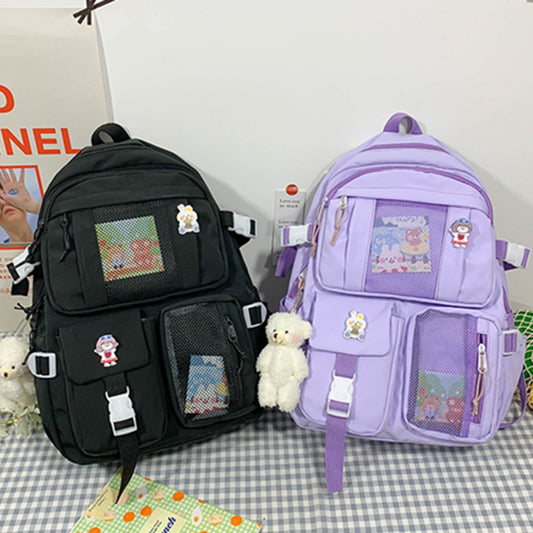 Women Nylon Backpack Casual Candy Color School Bags for Teenagers Girls Students Large Capacity Backpack Female Travel Rucksack