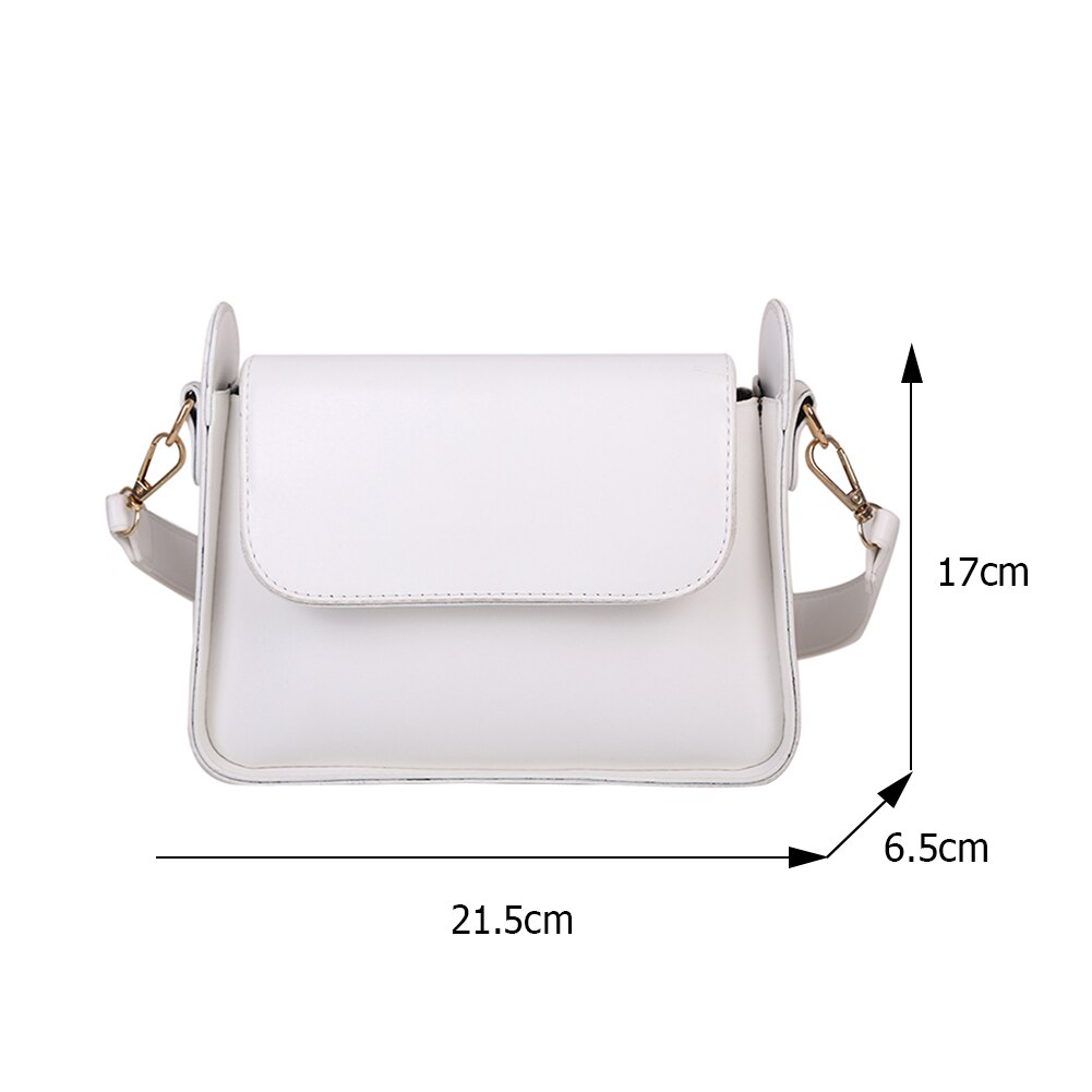 Fashion Women Shoulder Underam Bags PU Leather Solid Color Small Square Flap Handbag Totes Casual Ladies Top-handle Shoulder Bag