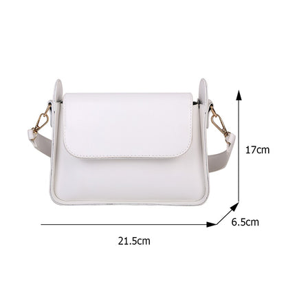 Fashion Women Shoulder Underam Bags PU Leather Solid Color Small Square Flap Handbag Totes Casual Ladies Top-handle Shoulder Bag