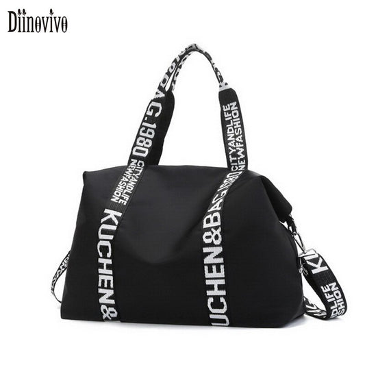 DIINOVIVO Casual Ladies Shoulder Bags Nylon Women&#39;s Travel Bags Large Capacity Women Handbag Letter Crossbody Bags Tote WHDV2071