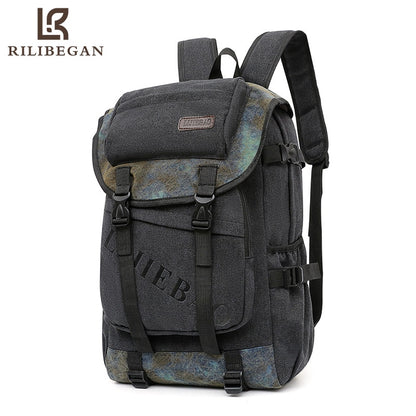 Classic Canvas Backpack Men Large Capacity Travel Men Backpack Bag Casual Computer Laptop Backpack Men Preppy Style School Bag