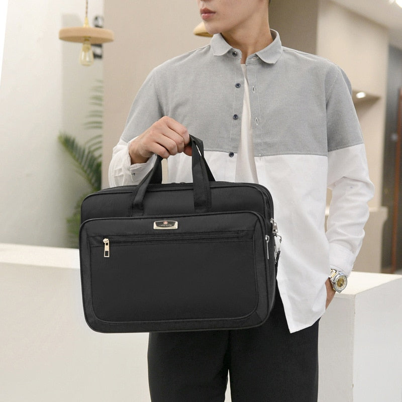 Men&#39;s Business Briefcase Weekend Travel Document Storage Bag Laptop Protection Handbag Material Organize Pouch Accessories Items