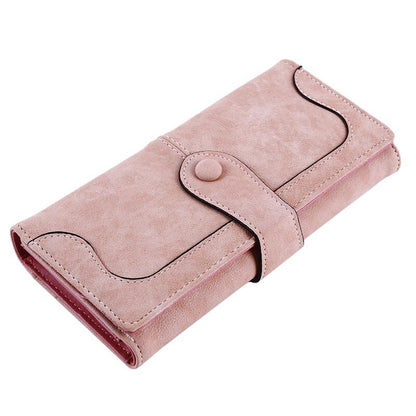 Fashion Women Wallets Dull Polish Leather Wallet Double Zipper Day Clutch Purse Wristlet Portefeuille Handbags Carteira Feminina