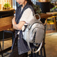PU Leather Women Backpack Multifunctional Female Shoulder Bag Student Schoolbags Travel Daypack female Softback book bag silver
