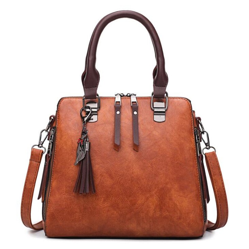 PU Leather Handbag For Women Girl Fashion Tassel Messenger Bags With Ball Bolsa Female Shoulder Bags Ladies Party Crossby Bag