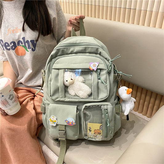 Cute Women Large Capacity Backpack Waterproof Nylon Female Schoolbag College Lady Laptop Backpacks Kawaii Girl Travel Book Bags