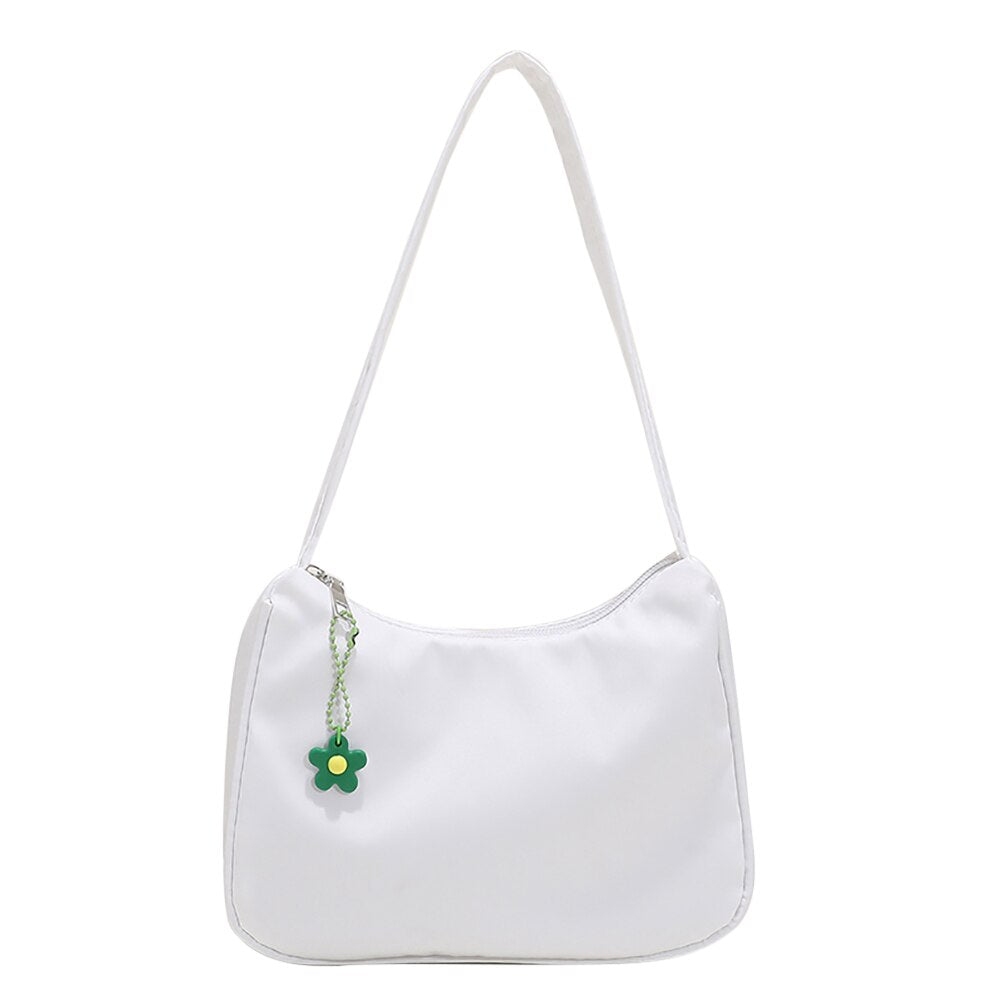 Women Underarm Bag Retro Solid Color Ladies Handbags Fashion Flower Design Girls Small Shoulder Bags