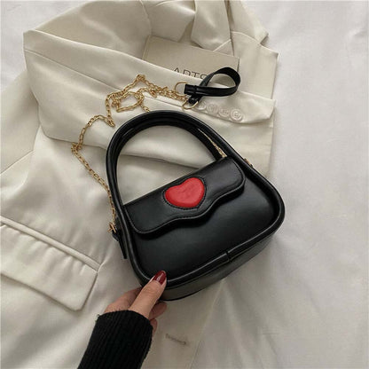 Stylish Women Pure Love Heart Clutch Handbag Ladies Casual PU Leather Shoulder Bag Chic Crossbody Bag for Ladies