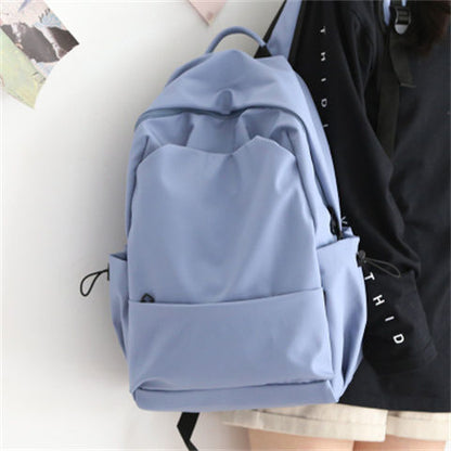 Backpacks Women Solid 5-colors Simple All-match Korean Style Casual Travel School Large Capacity Nylon Backpack Students Stylish