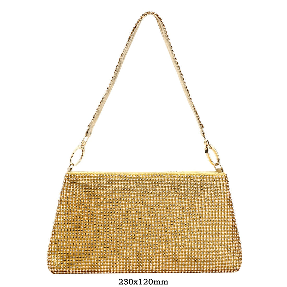 New Rhinestone Underarm Bag Fashionable Versatile Compact And Portable European Style For Woman Daily Wear Or Matching