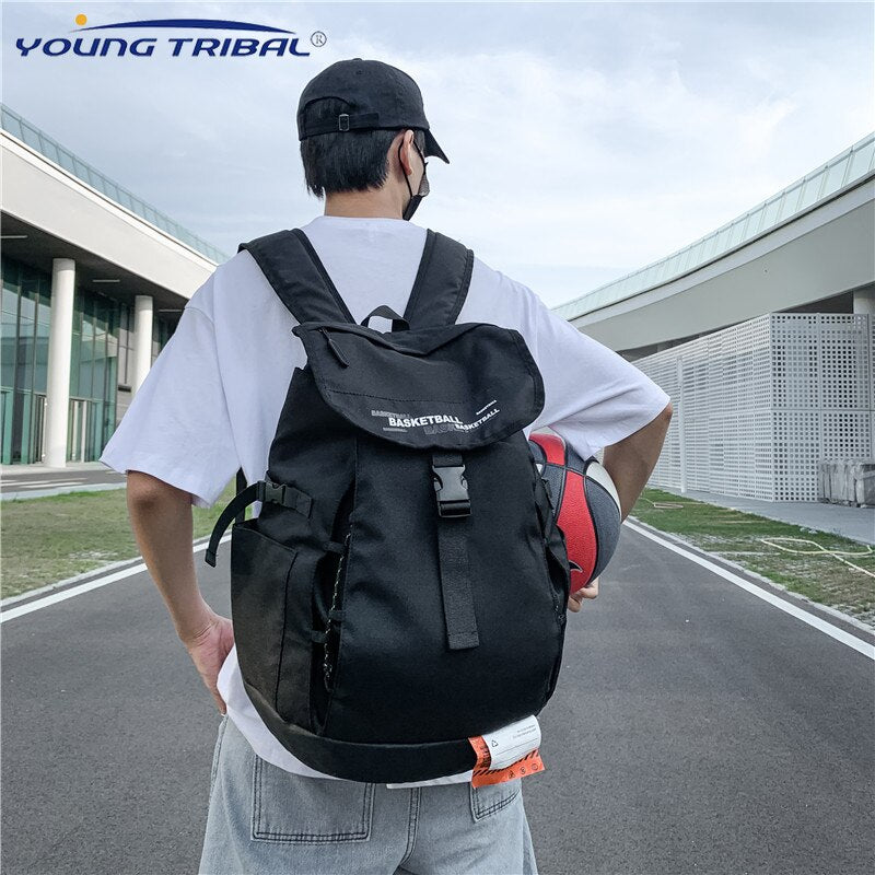New Korean High Capacity Backpack Street Trend Travel Backbag Fashion Basketball Bag Men Casual Sports College Student Schoolbag