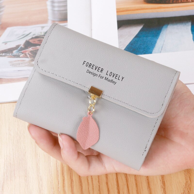 Women's Short Casual Leather Wallet Simple Small Three Fold Coin Purse Wallet Girl's Purses and Handbags Designer Bag