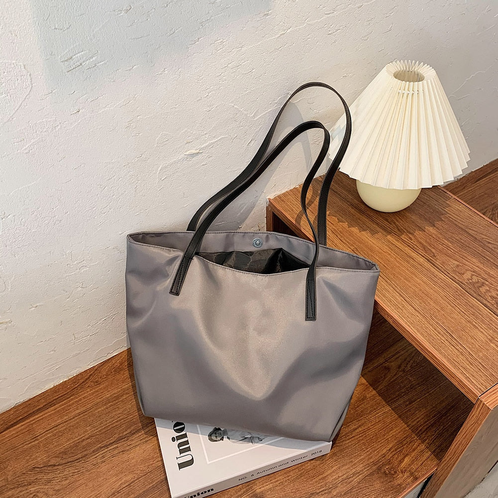 Casual Nylon Waterproof Handbag Women Large Capacity Shoulder Top-handle Bag Daily Travel Fashion Shopping Totes Purse