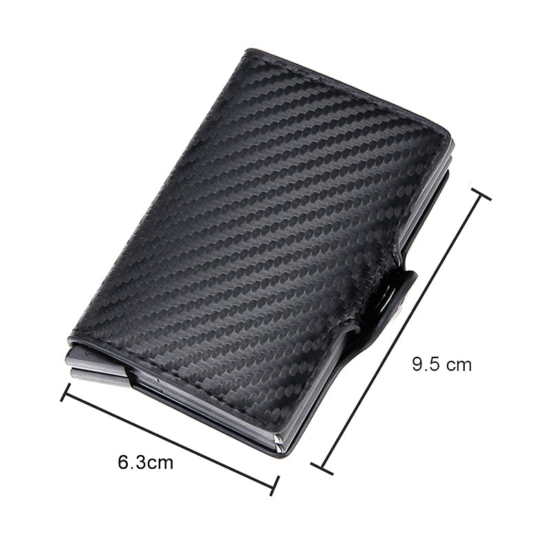 Rfid Blocking Protection Men id Credit Card Holder Wallet Leather Metal Aluminum Business Bank Card Case CreditCard Cardholder