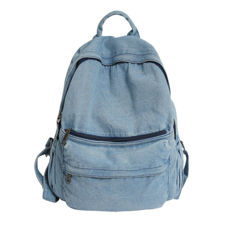 New Gray Denim Backpack Women&#39;s Leisure Travel Outing Shoulder Bag Female Fashion Schoolbags Suitable For Boys And Girls Mochila
