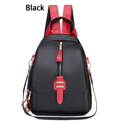 Korean Women&#39;s Backpack Fashion Casual Contrast Color Outdoor Backpack Lightening Dual-purpose Backpack Waterproof Black/White