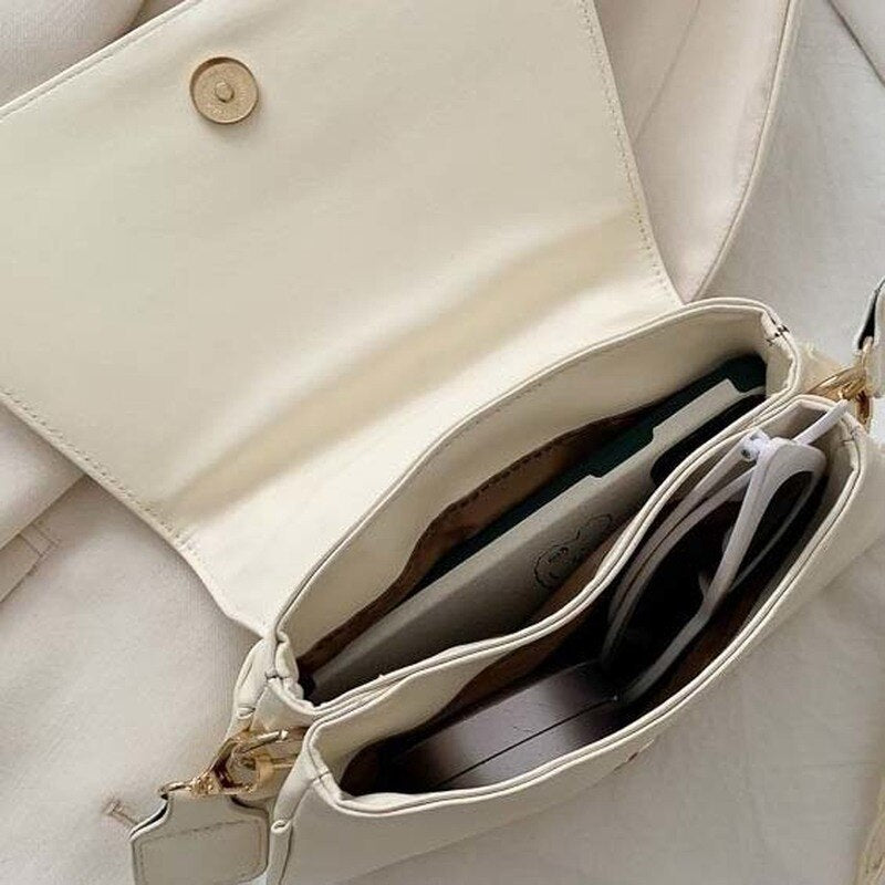 Women PU Leather Messenger Bags Fashion Plated Hasp Litter Handbags Mujer Crossbody All-match Shoulder Elegant Flap Bag Ulzzang