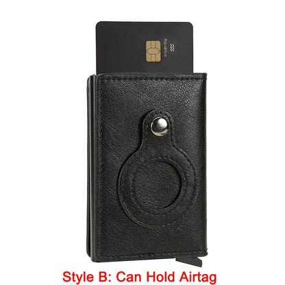 DIENQI Carbon Fiber Card Holder Wallets Men Brand Rfid Black Magic Trifold Leather Slim Mini Wallet Small Money Bag Male Purses