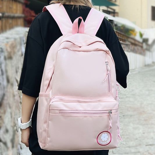 Trendy Girl Pink Laptop Student Bag Lady Kawaii Nylon College Backpack Women Cute School Bag Female Travel Book Backpack Fashion