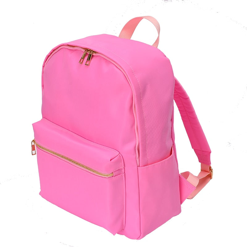 High Quality New Waterproof Nylon Women Backpack Female Travel Bag Backpacks Schoolbag for Teenage Girls Solid Color Bookbag