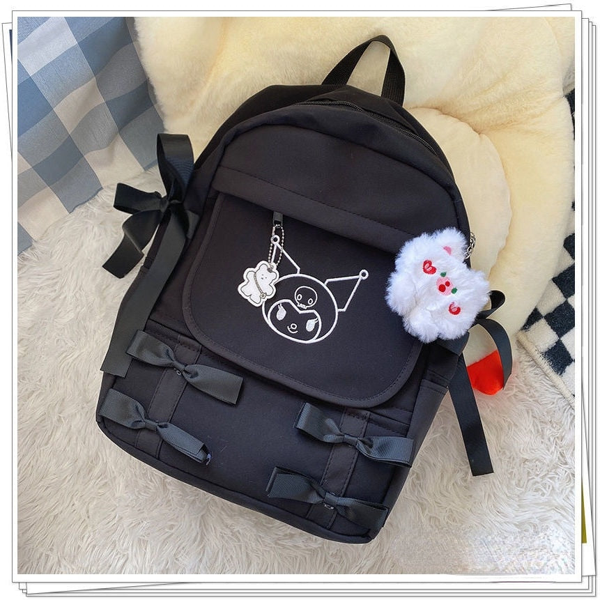 Sanrio Bag Hello Kitty Korean Style Backpack Japanese Bow Girly Heart Junior High School Schoolbag Women Chic Backpack Y2k Trend