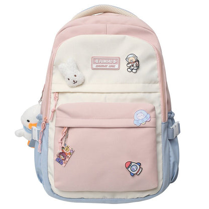 Trendy Lady Kawaii Badge Bag Female Cute Laptop College Backpack Fashion Women School Bag Girl Travel Harajuku Book Backpack New