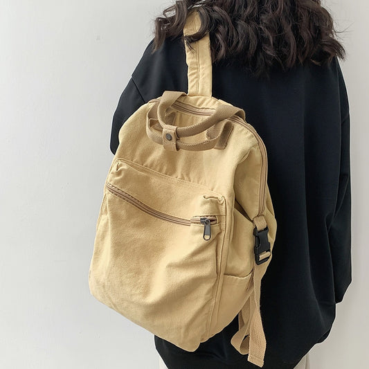 Girl Canvas Vintage School Bag Cool Women Travel Backpack Female Trendy Book Bags Ladies Laptop College Student Backpack Fashion