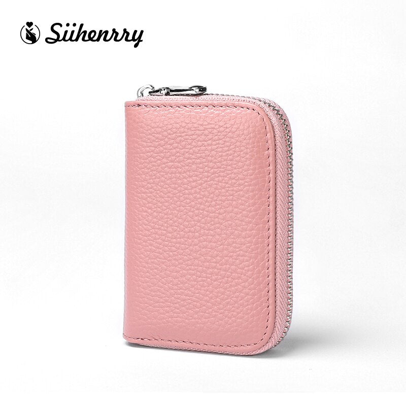 Siihenrry New Genuine Leather RFID Blocking Women Credit Card Holder Bank Card Wallet Case Cardholder Valentine's Day Present