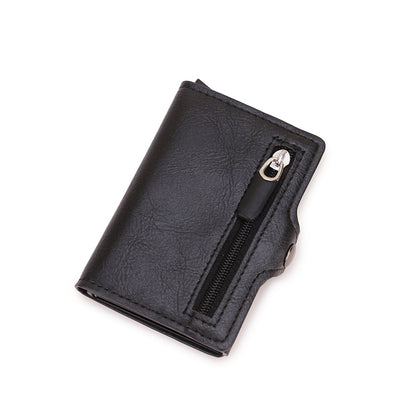 Carbon Fiber Rfid Card Holder Wallets Men Zipper Coin Money Bag Male Thin Mini Slim Magic Wallet Small Money Bag Wolet for man