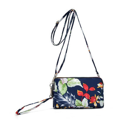 Women Mobile Phone Bag Coin Purse Ladies Long Wallet Fabric Shoulder Bag Clutch Bag