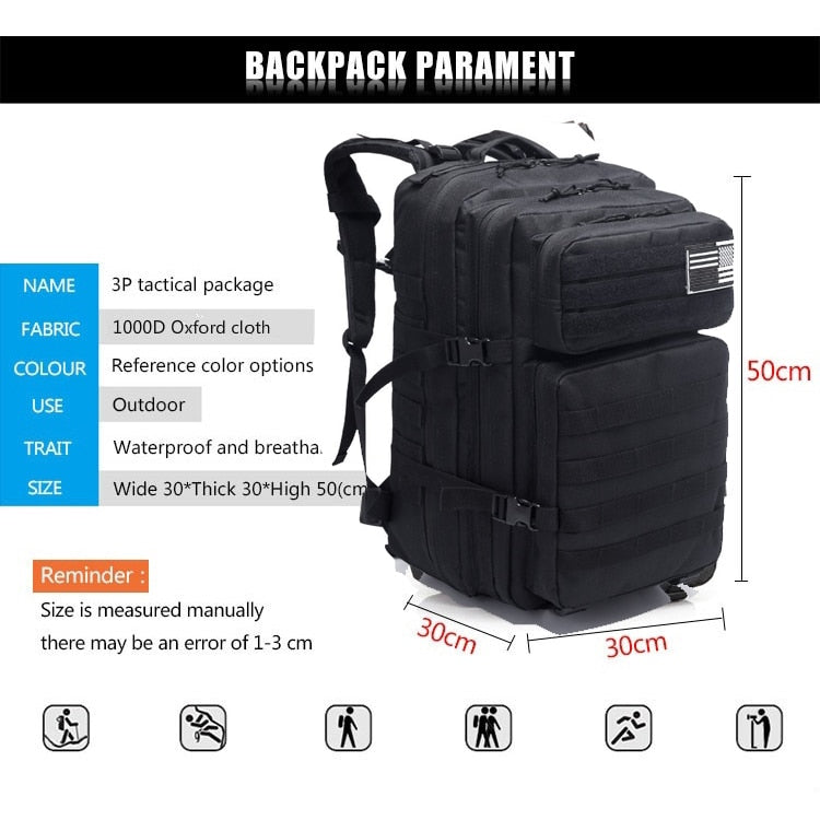 Military Tactical Backpack Large Army 3 Day Assault Pack Molle Bag Backpacks Hiking Backpacks Bags