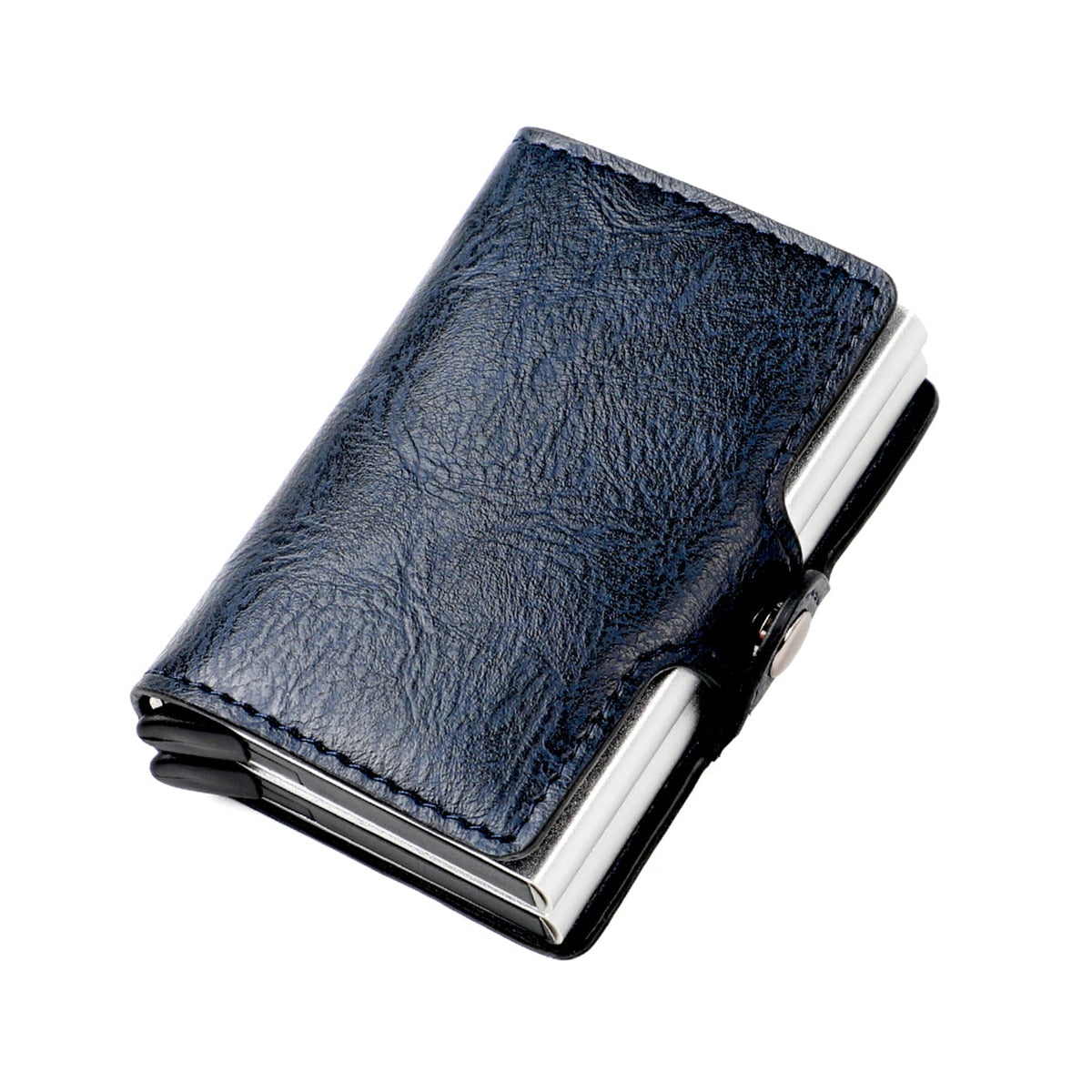 New Men Rfid Anti-theft Card Holders Women Genuine Leather Wallets Large Capacity Business Card Case Portable Double Layer Purse