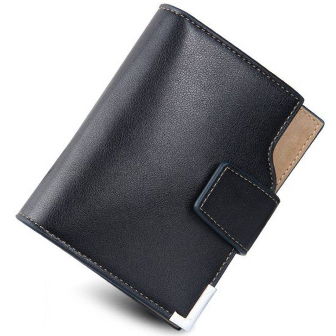 PU Leather Bifold Wallet Debit, Credit Card Money Holder for with 13 Card Slots (Black)