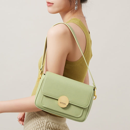 New Green Women Shoulder Bag Spring Summer Elegant Underarm Bag Small Leather Ladies Crossbody Bag Handbags