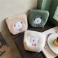 Cartoon Women Sanitary Napkin Bag Flannel Embroidery Storage Bag Bear Coin Purse Key Pouch Student Plush Card Holder Case Pocket