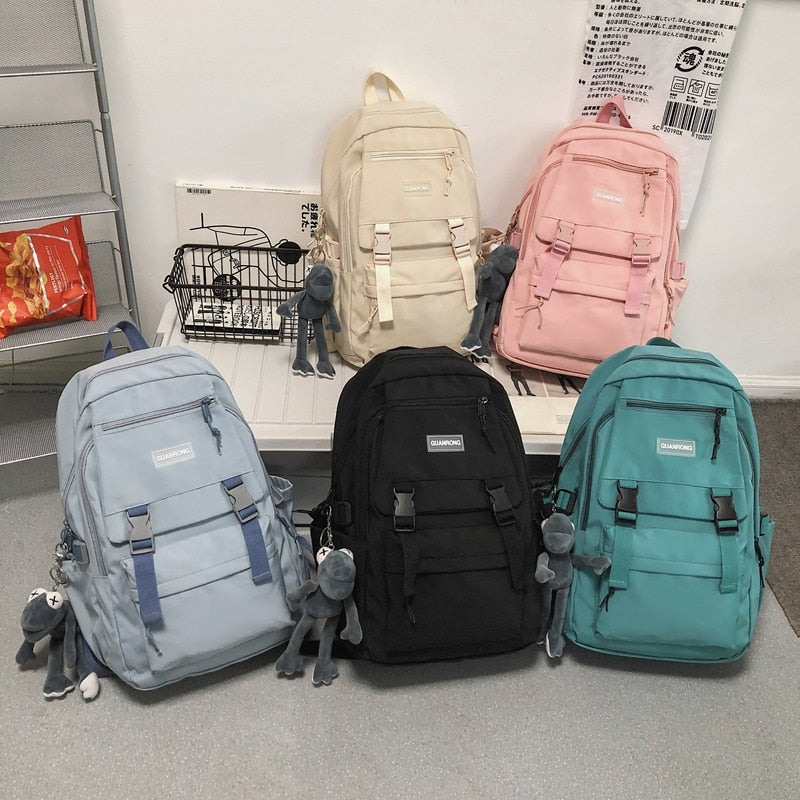 Fashion Waterproof Nylon Women Backpack Quality Multi-pocket Leisure Travel Bag Men Big Laptop Back Pack Preppy Schoolbag Girls