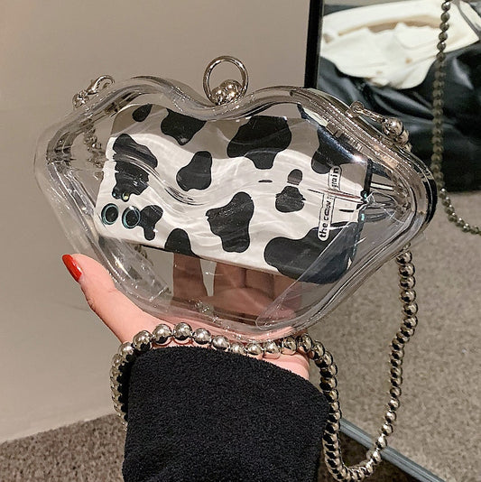 Acrylic Lip Shape Party Clutch Evening Bag For Women Fashion Wedding Purses And Handbags Female Chain Shoulder Crossbody Bag