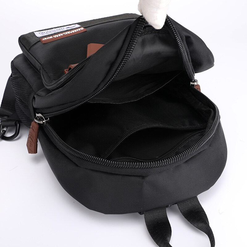 Men Nylon Waterproof Backpack Rucksack Cross body Shoulder Bag Travel Male Knapsack Daypack Messenger Chest Bags New