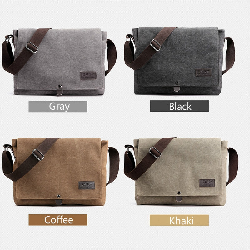 Men&#39;s Canvas Crossbody Shoulder Messenger Bags Man New Fashion Cross Body Bag Casual Solid Multi Function Portable Male Bag