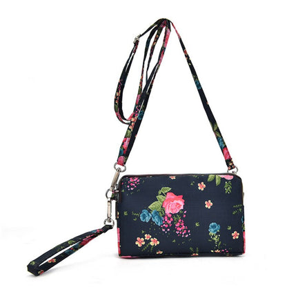 Women Mobile Phone Bag Coin Purse Ladies Long Wallet Fabric Shoulder Bag Clutch Bag