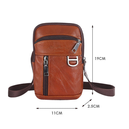 Solid Color Genuine Leather Shoulder Waist Bags Men Fanny Belt Packs Phone Pouch Casual Crossbody Bags сумка мужская