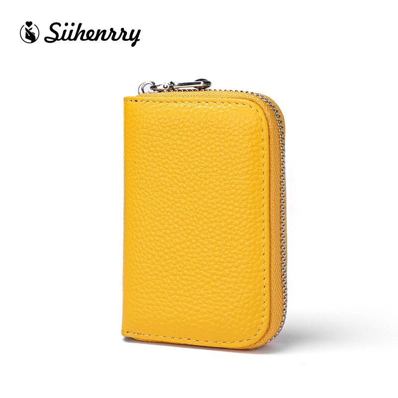 Siihenrry New Genuine Leather RFID Blocking Women Credit Card Holder Bank Card Wallet Case Cardholder Valentine's Day Present