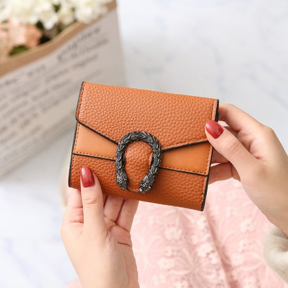 New Solid Color Small Wallet Women Short Korean Retro Folding Coin Wallet Handbags Women Bags Designer Wallets for Women