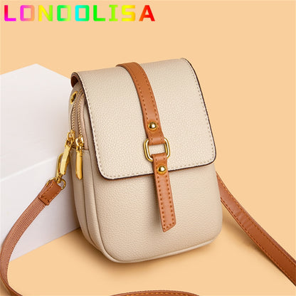 Women Pu Leather Shoulder Messenger Small Bags Solid Color Cell Phone Mini Bag High Quality Ladies Shopper Handbags and Purses