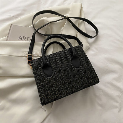 Fashion Women Summer Straw Crossbody Shoulder Bag Fashion Beach Rattan Handbag for Women Travel Shopping Purse